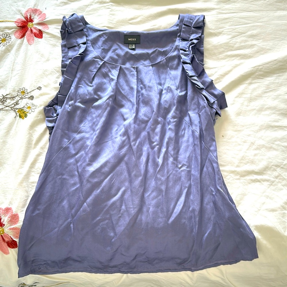 Mexx classic blouse. Beautiful spring violet shade in silk cotton mix.